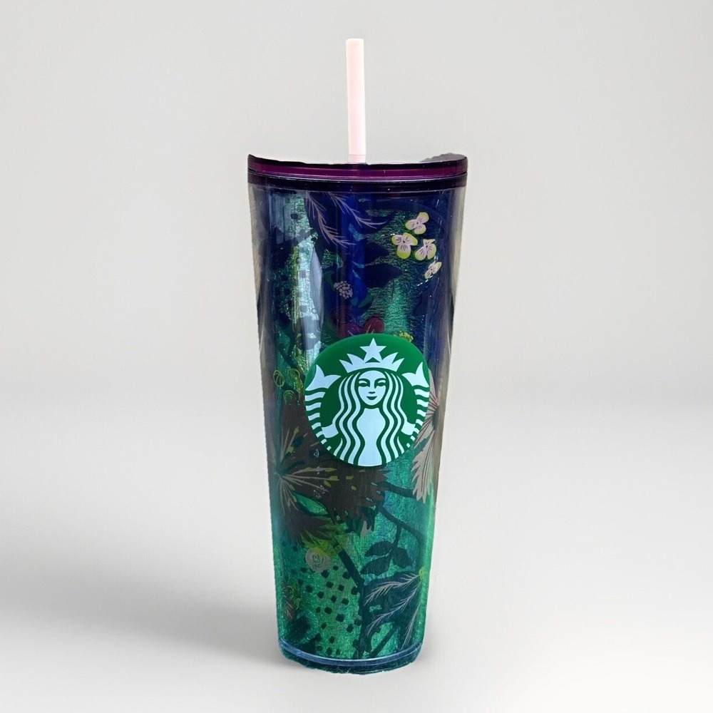 Starbucks Fall 2021 Rising Floral Flowers‎ 24oz Cold Tumbler with Straw